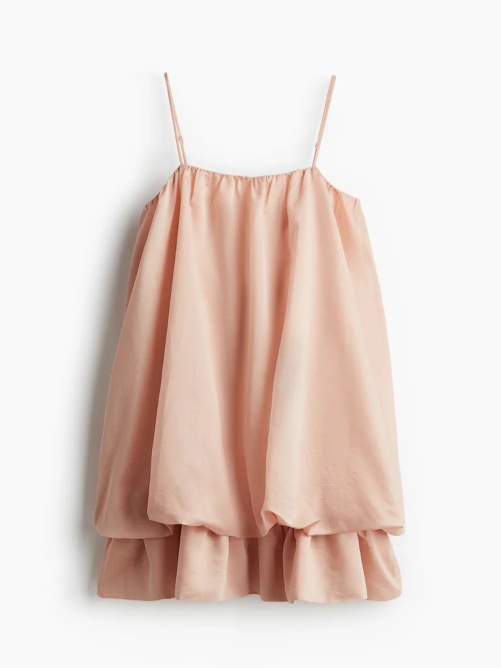 🆕 NWT H&M Blush Pink Bubble-Hem Spaghetti Strap Mini Dress